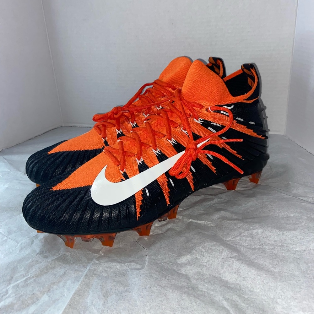 New Nike Alpha Menace Elite Black/Orange Men's Football Cleats Sz 15 AJ6547-802